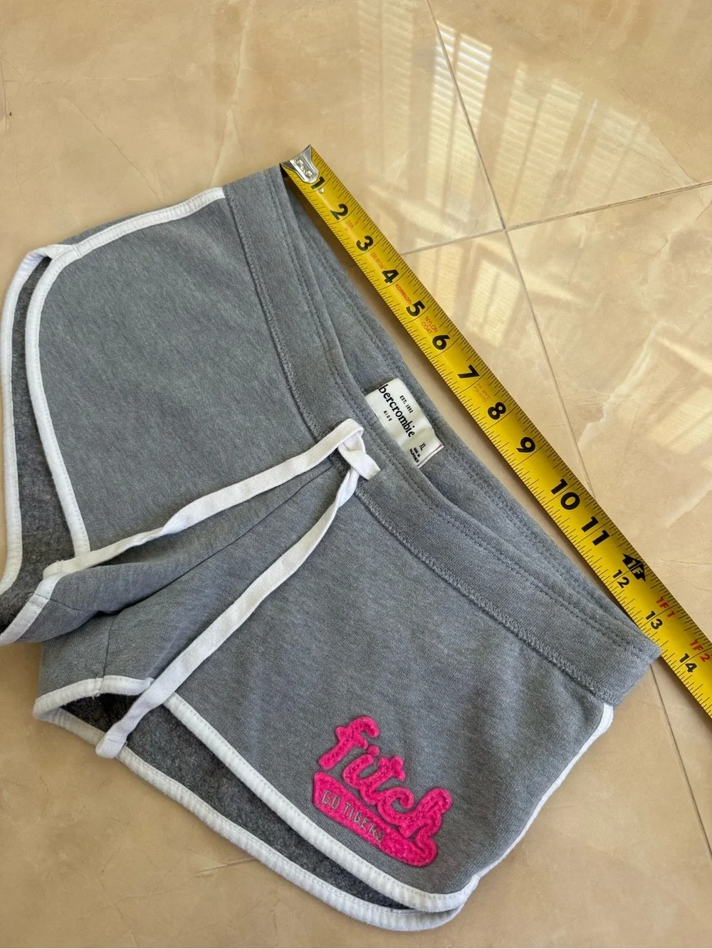 Abercrombie Kids lounge shorts pink embroidered script logo